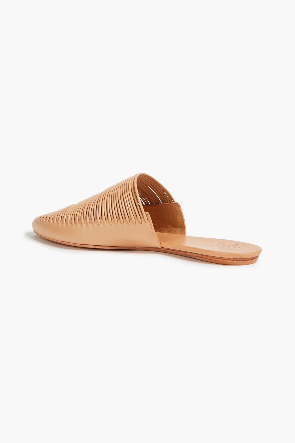 TORY BURCH Cutout leather slippers
