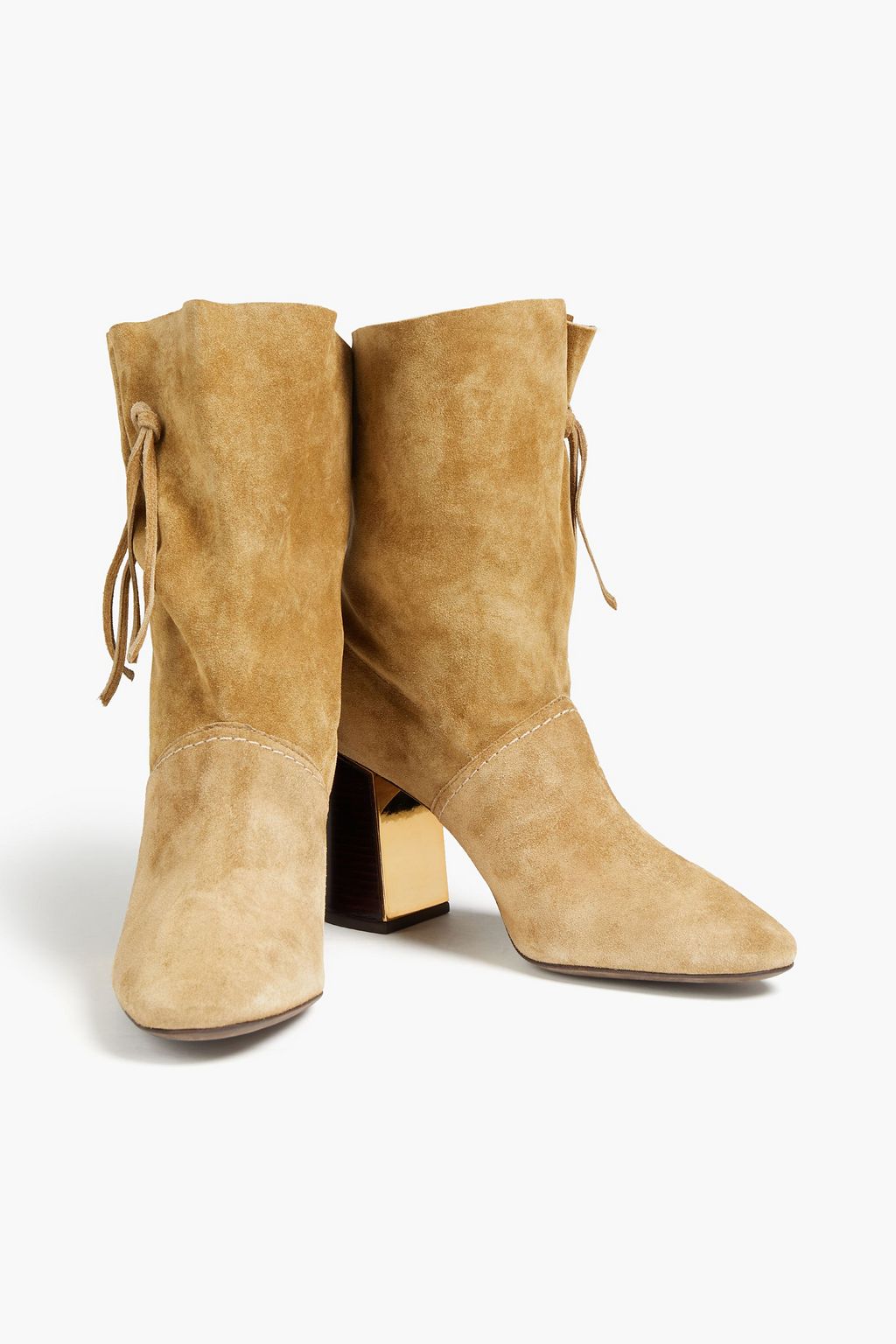 TORY BURCH Gigi 85 knotted suede ankle boots