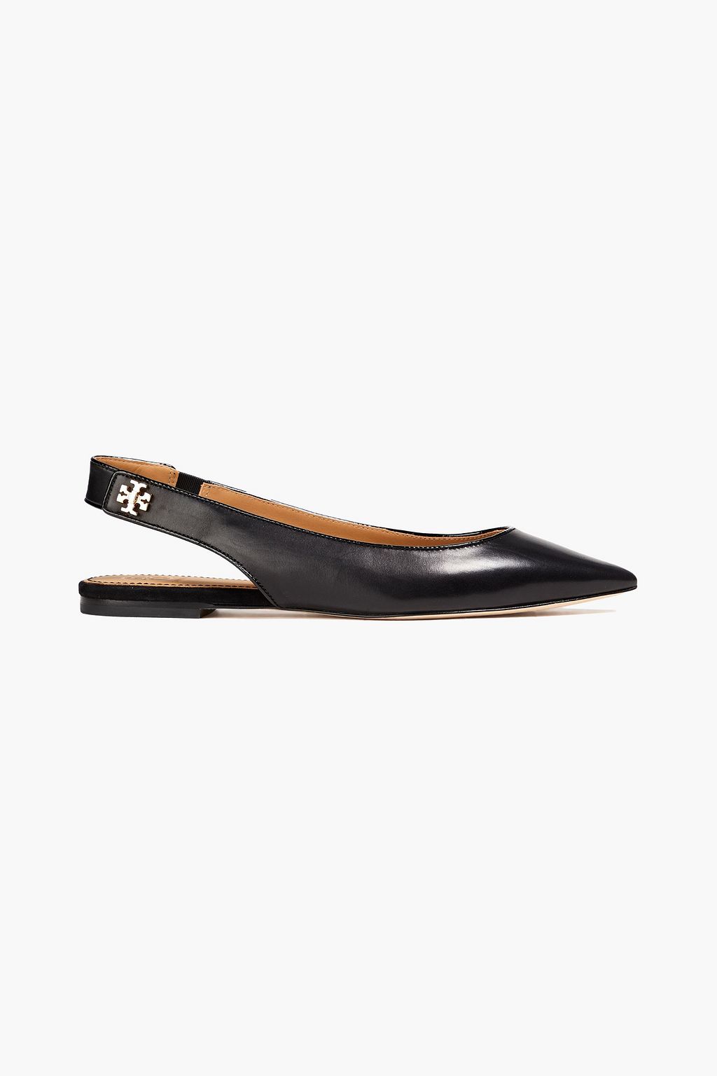 Black Kira leather slingback point-toe flats | TORY BURCH | THE OUTNET