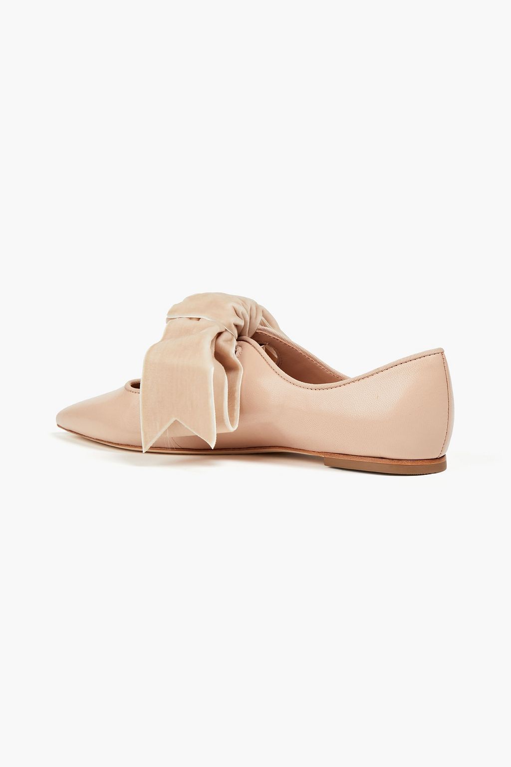 TORY BURCH Clara bow-embellished leather point-toe flats