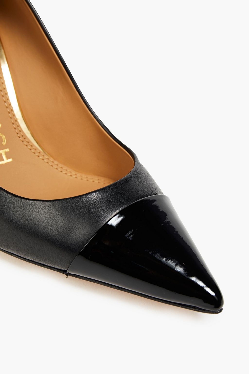 TORY BURCH Penelope 85 patent-trimmed leather pumps