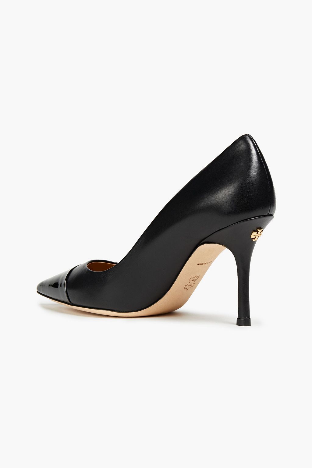 TORY BURCH Penelope 85 patent-trimmed leather pumps