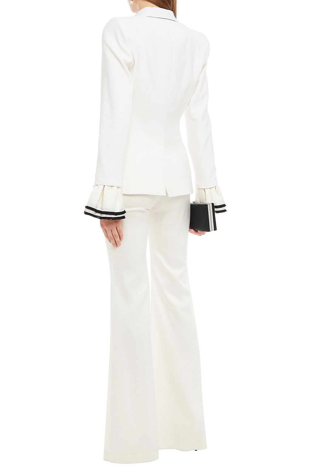 AMANDA WAKELEY Double-breasted fluted crepe blazer