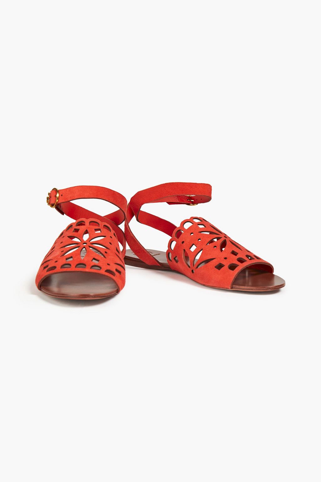 TORY BURCH Laser-cut suede sandals
