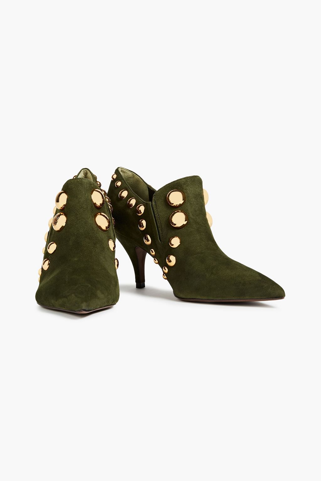 TORY BURCH Studded suede ankle boots