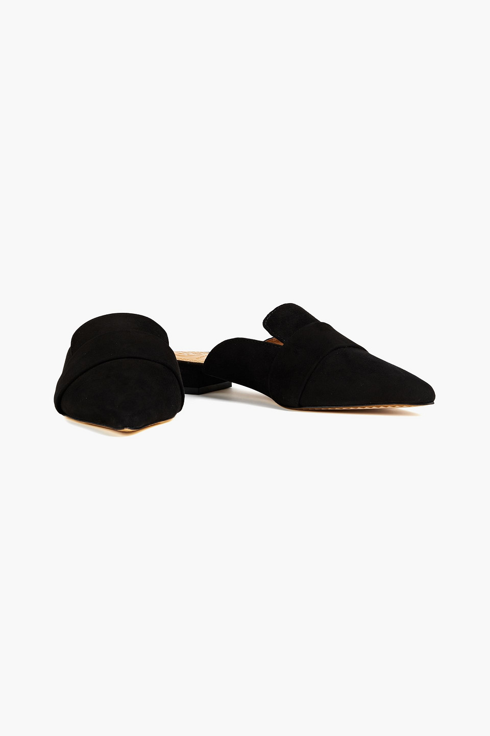 Tory Burch Rosalind 20 Suede Slippers In Black