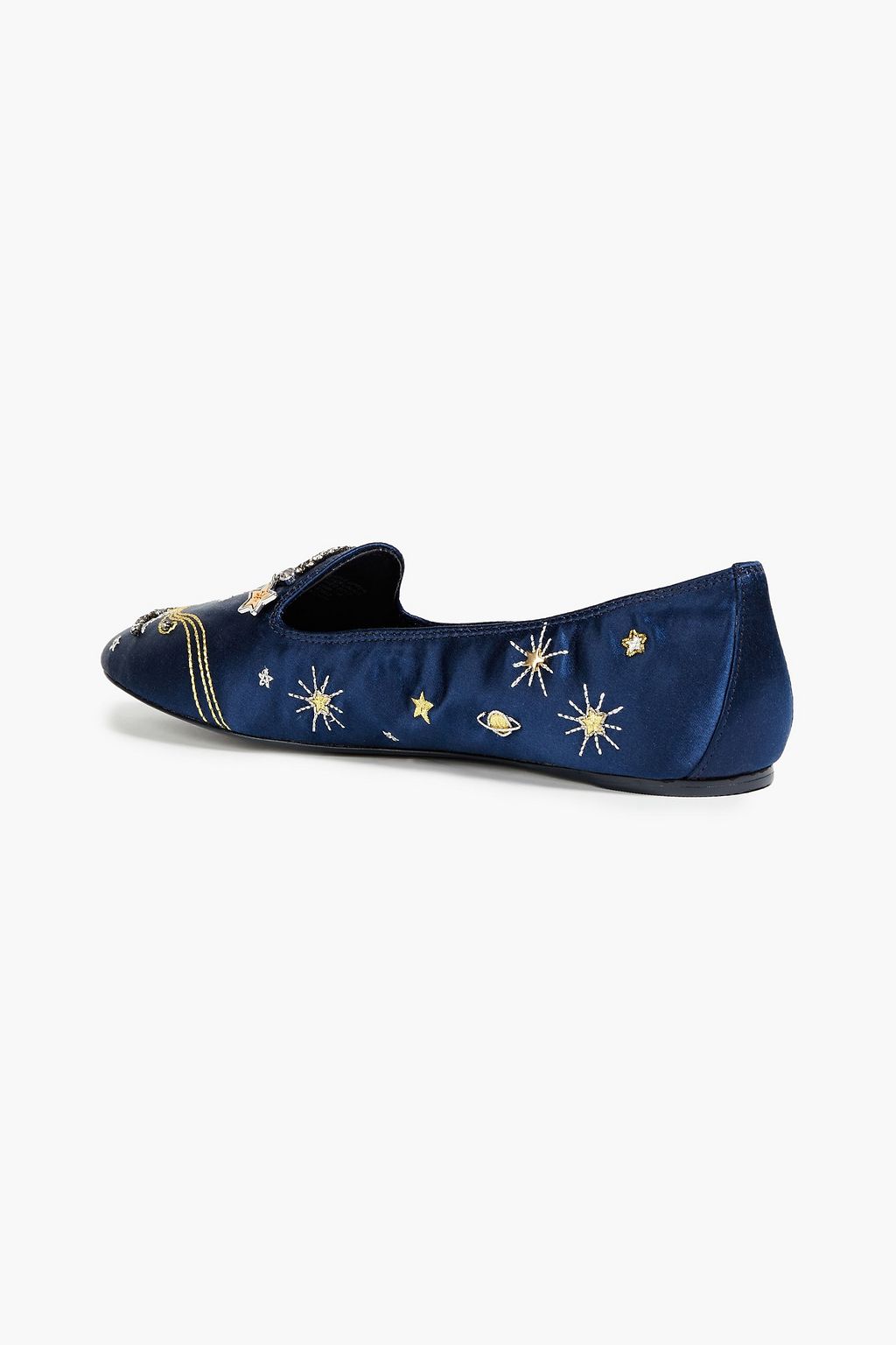 TORY BURCH Embellished satin loafers
