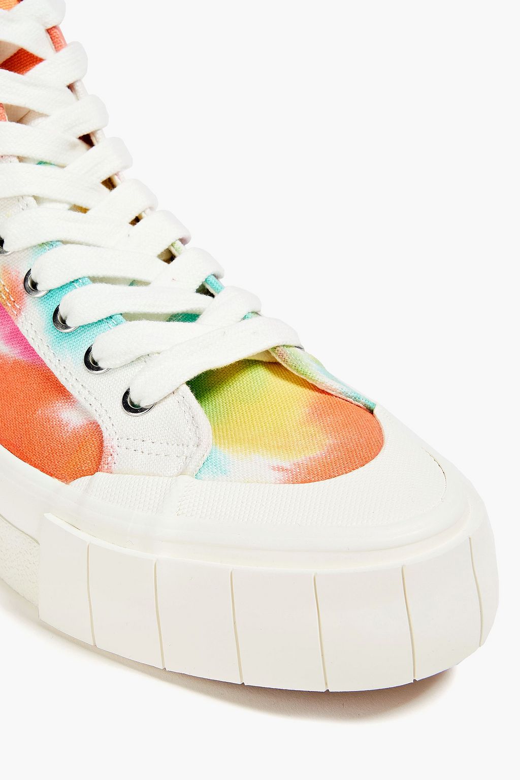 GOOD NEWS Palm tie-dyed canvas platform high-top sneakers