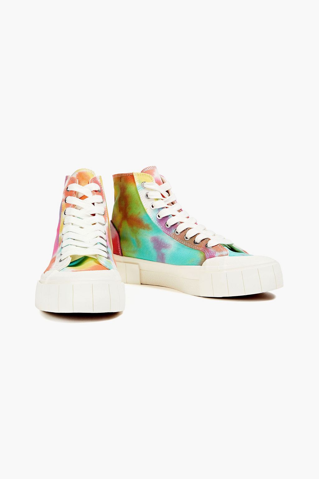 GOOD NEWS Palm tie-dyed canvas platform high-top sneakers