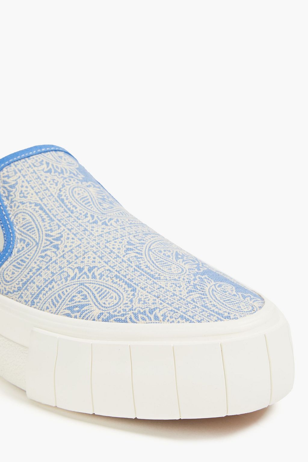 GOOD NEWS Yess printed cotton-canvas platform sneakers