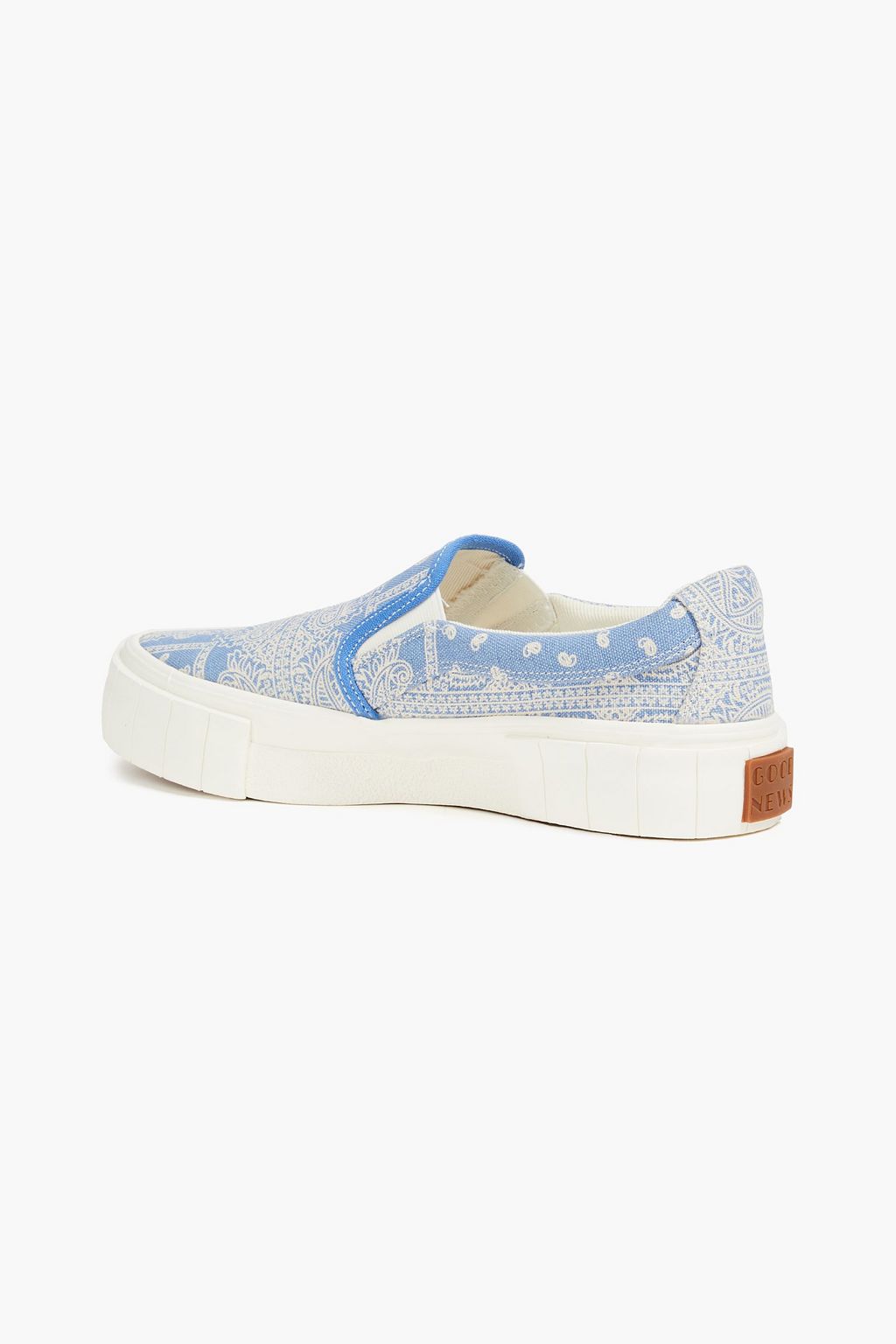 GOOD NEWS Yess printed cotton-canvas platform sneakers