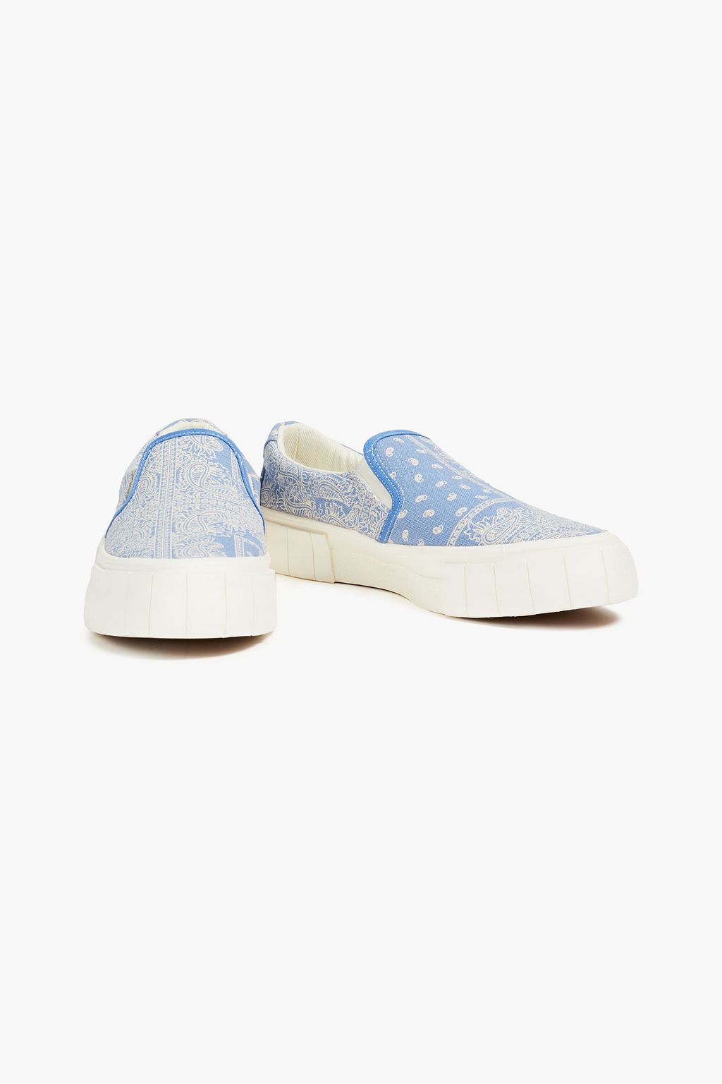 GOOD NEWS Yess printed cotton-canvas platform sneakers