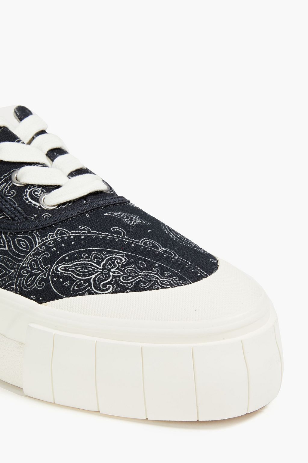 GOOD NEWS Opal paisley-print cotton-canvas platform sneakers