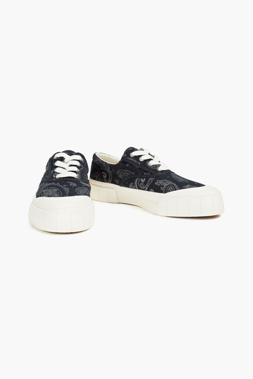 GOOD NEWS Opal paisley-print cotton-canvas platform sneakers