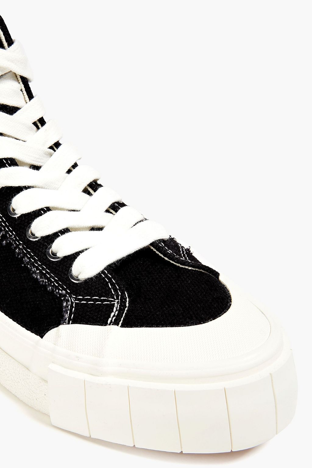GOOD NEWS Palm two-tone canvas platform high-top sneakers
