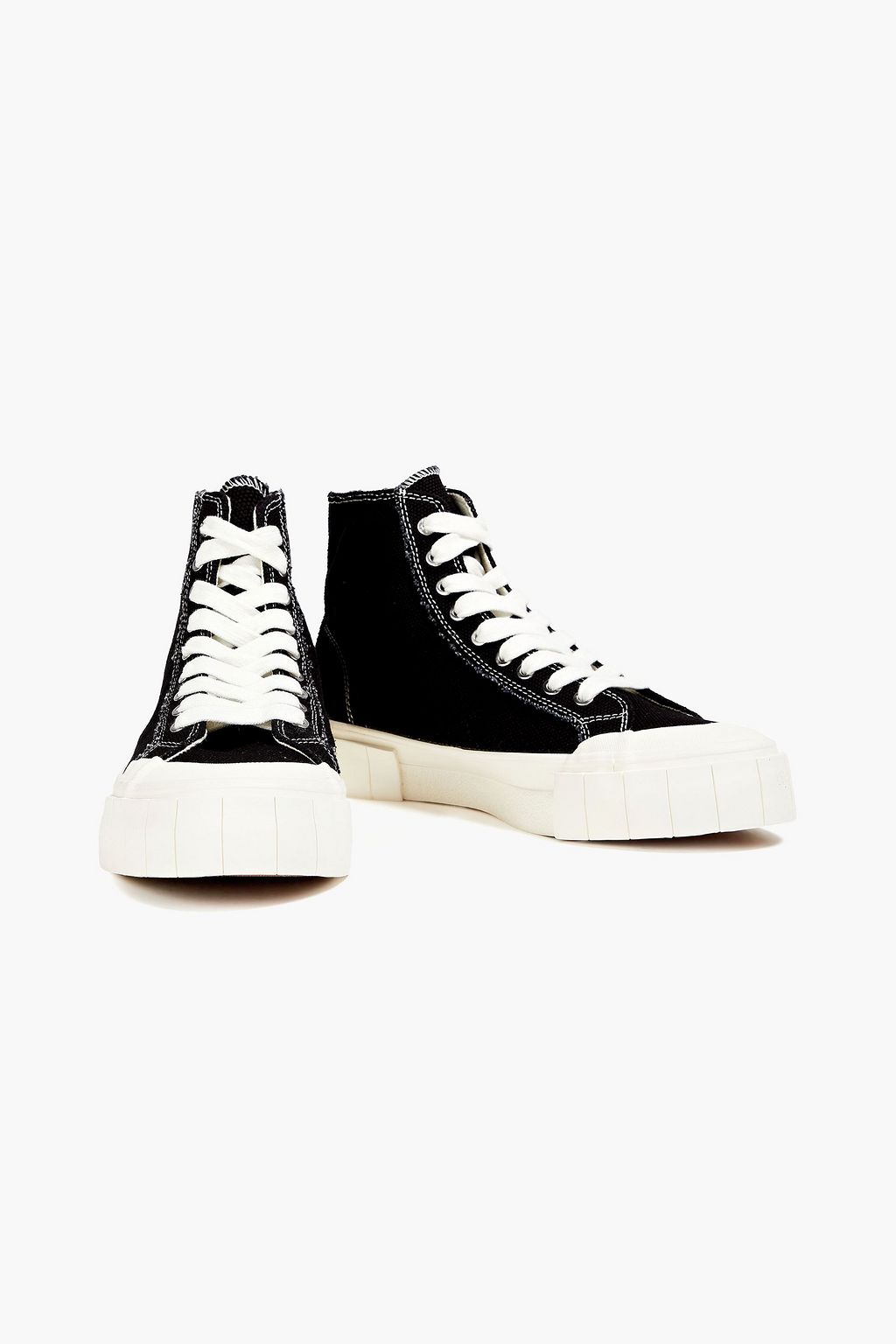 GOOD NEWS Palm two-tone canvas platform high-top sneakers