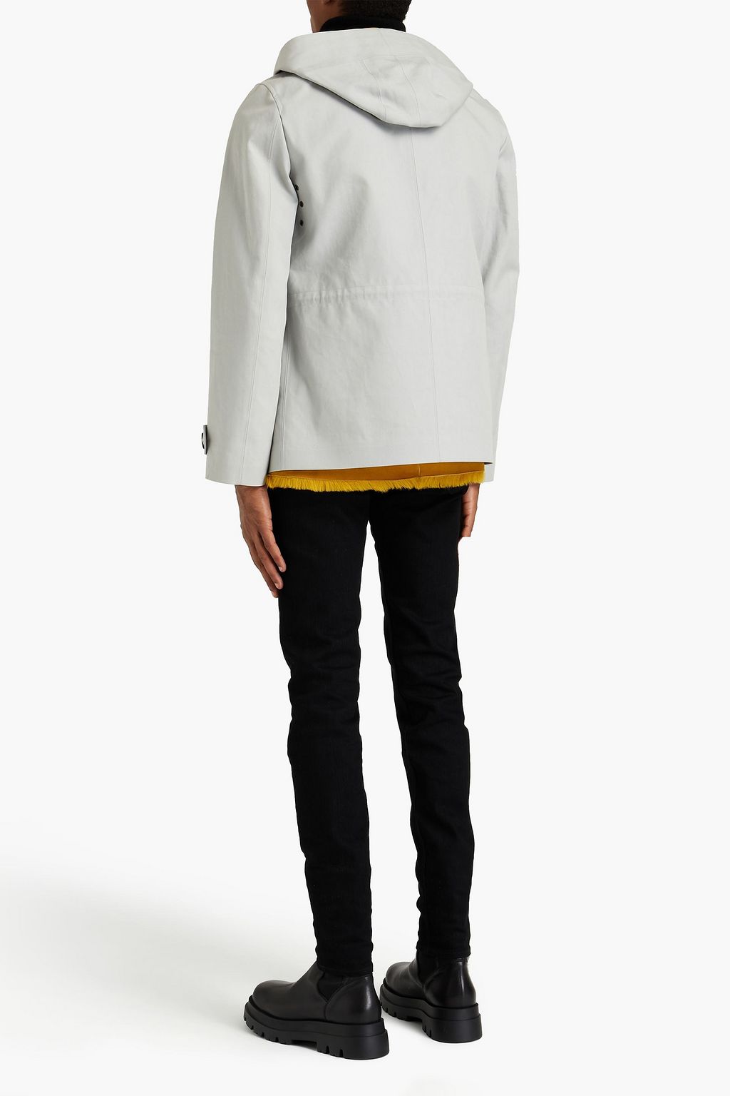 YVES SALOMON Shearling-lined convertible cotton hooded parka