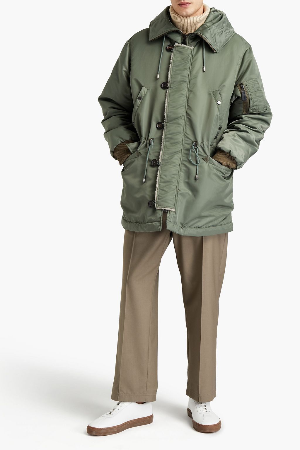 YVES SALOMON Shearling-reversible shell hooded parka