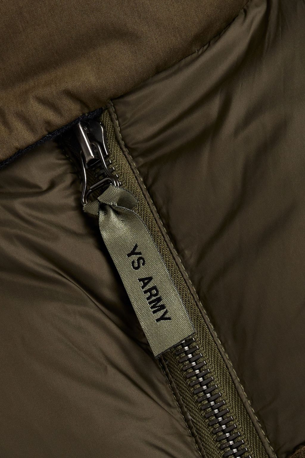 ARMY BY YVES SALOMON Shell-paneled gabardine down hooded jacket