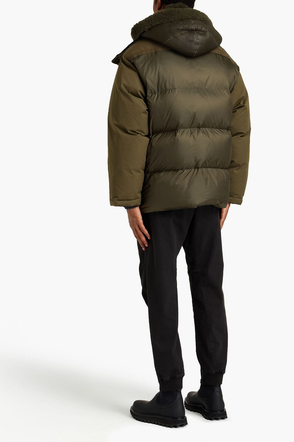 ARMY BY YVES SALOMON Shell-paneled gabardine down hooded jacket