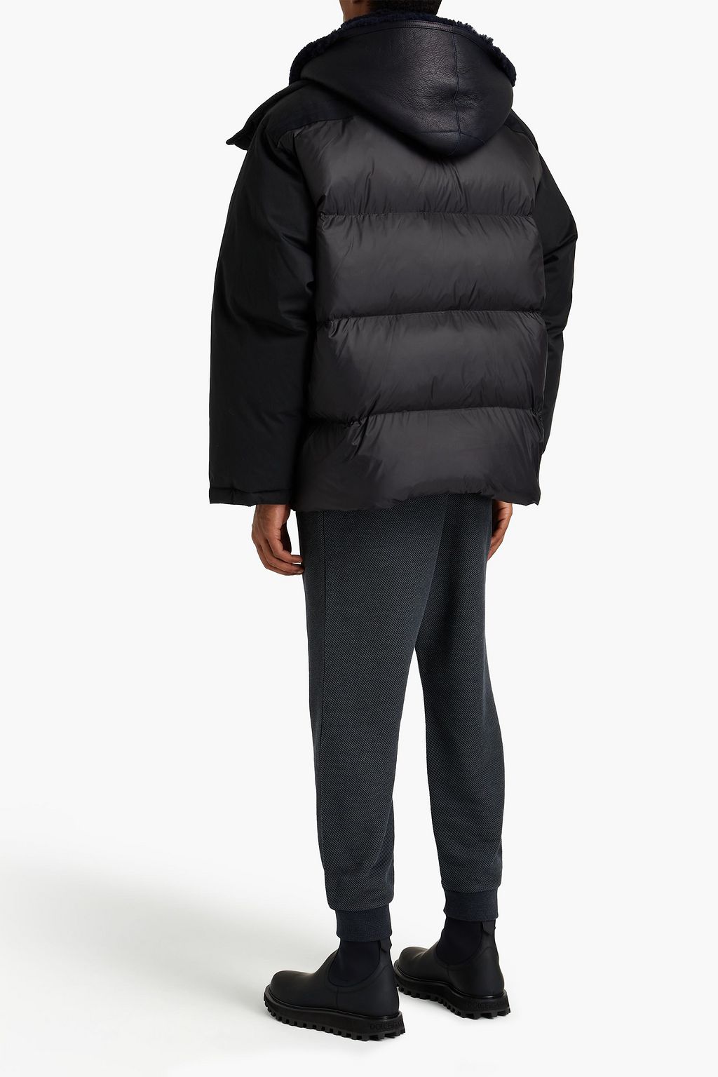 ARMY BY YVES SALOMON Shell-paneled gabardine down hooded jacket