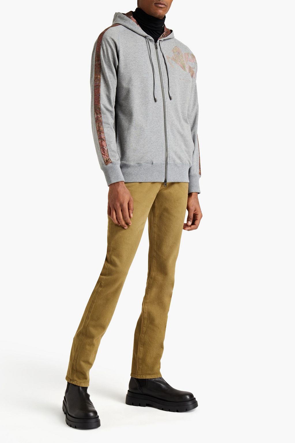 ETRO Printed French cotton-blend terry hoodie