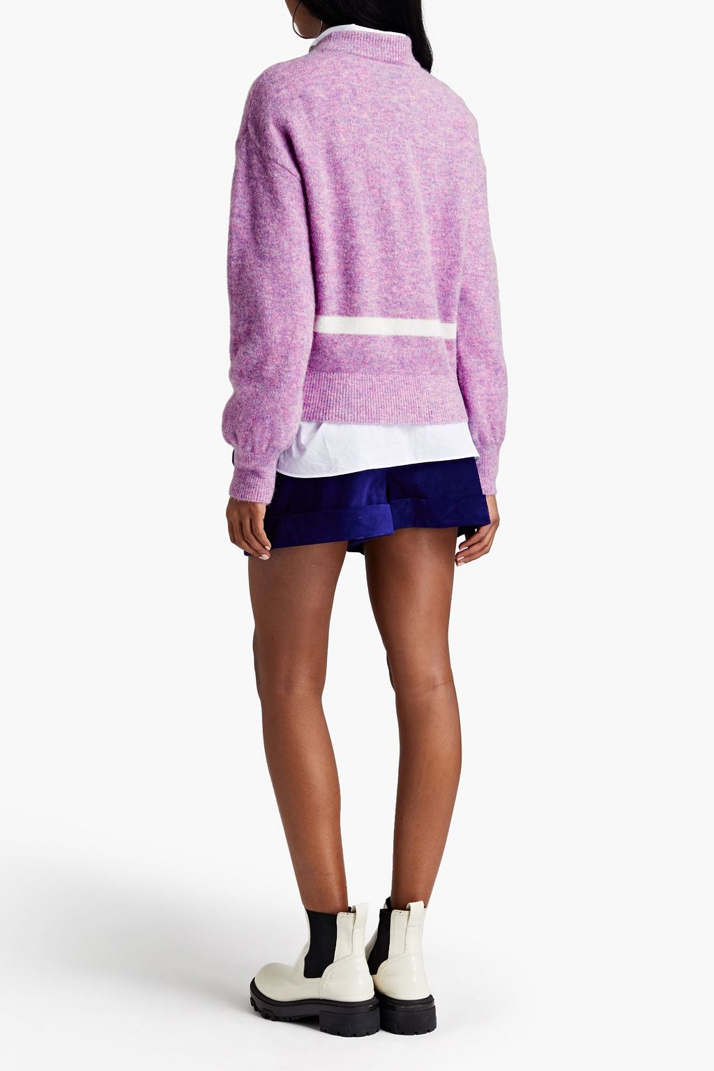 MARKUS LUPFER Christina embroidered intarsia-knit sweater