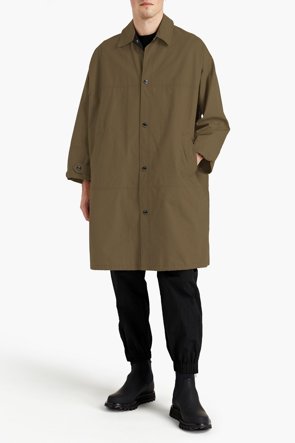 Yves Salomon Man Overesized Cotton Parka In Brown