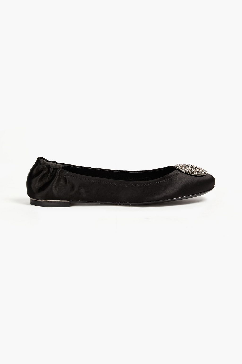 TORY BURCH Crystal-embellished satin ballet flats | Sale up to 70% off |  THE OUTNET