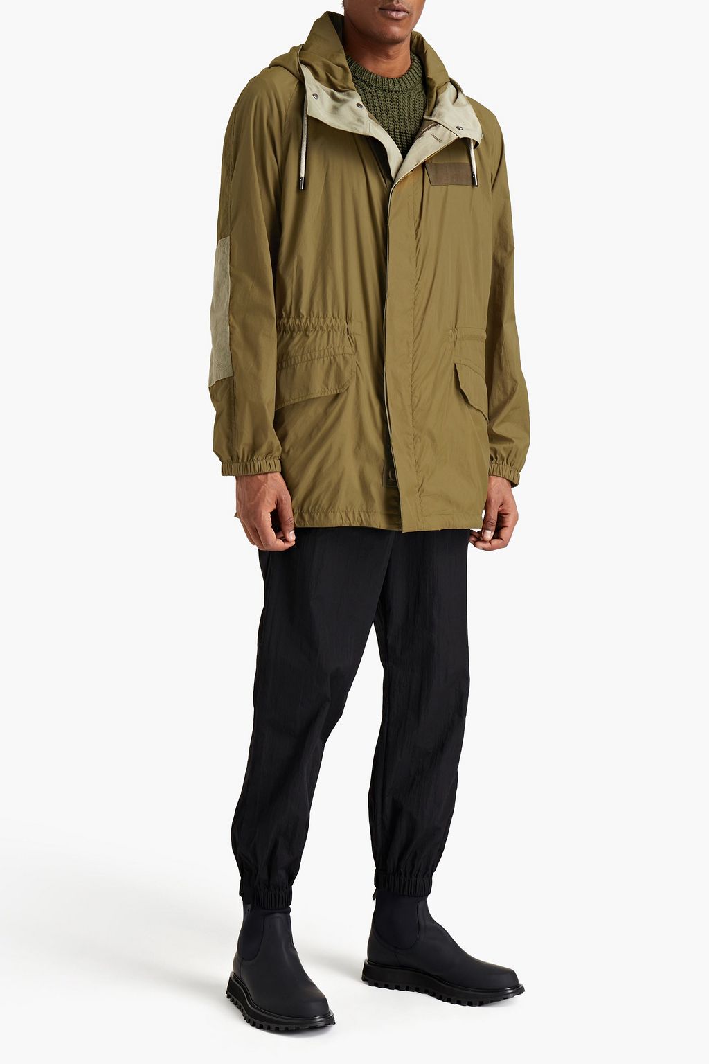 ARMY BY YVES SALOMON Logo-appliquéd shell hooded raincoat