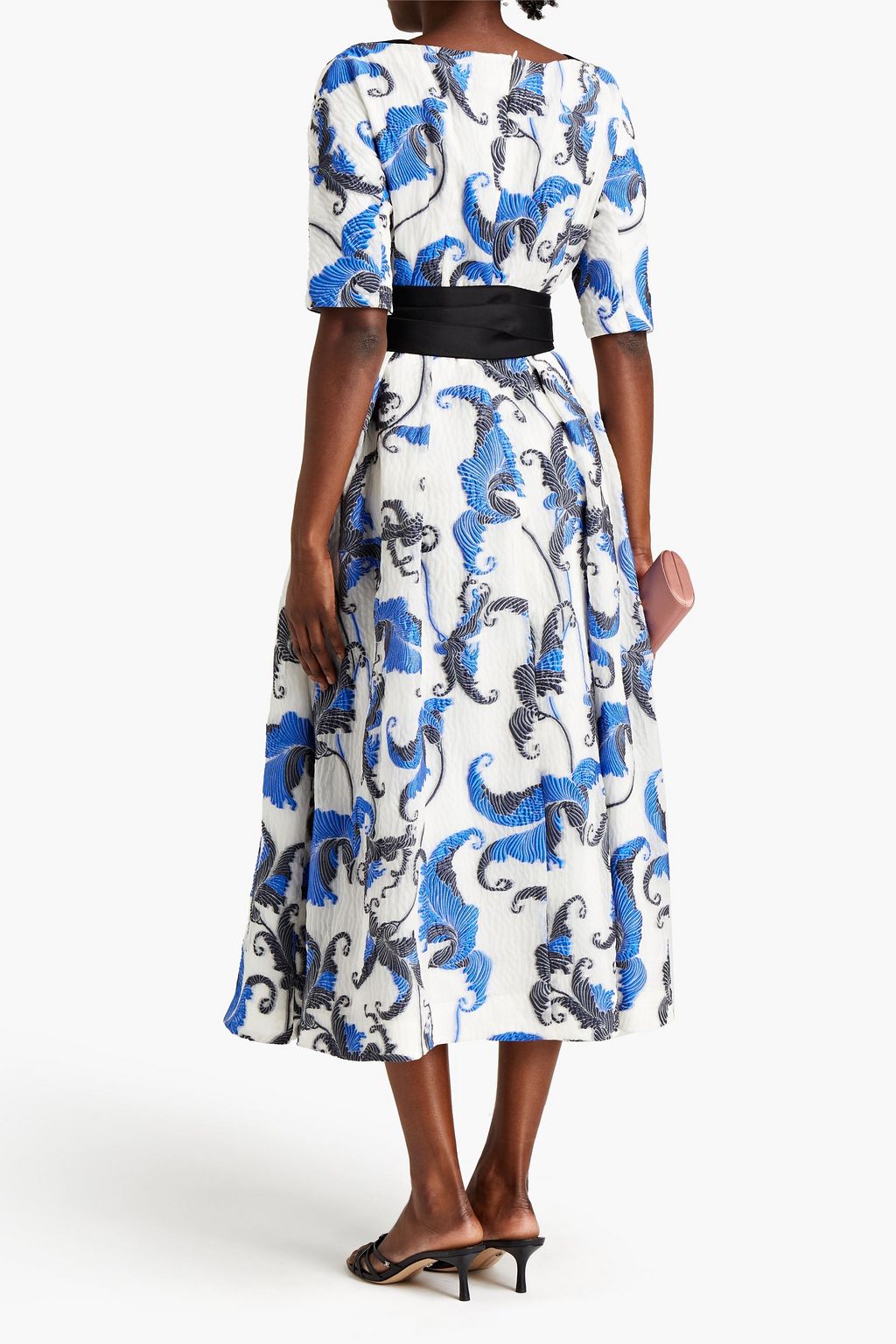 AMANDA WAKELEY Belted cloqué midi dress