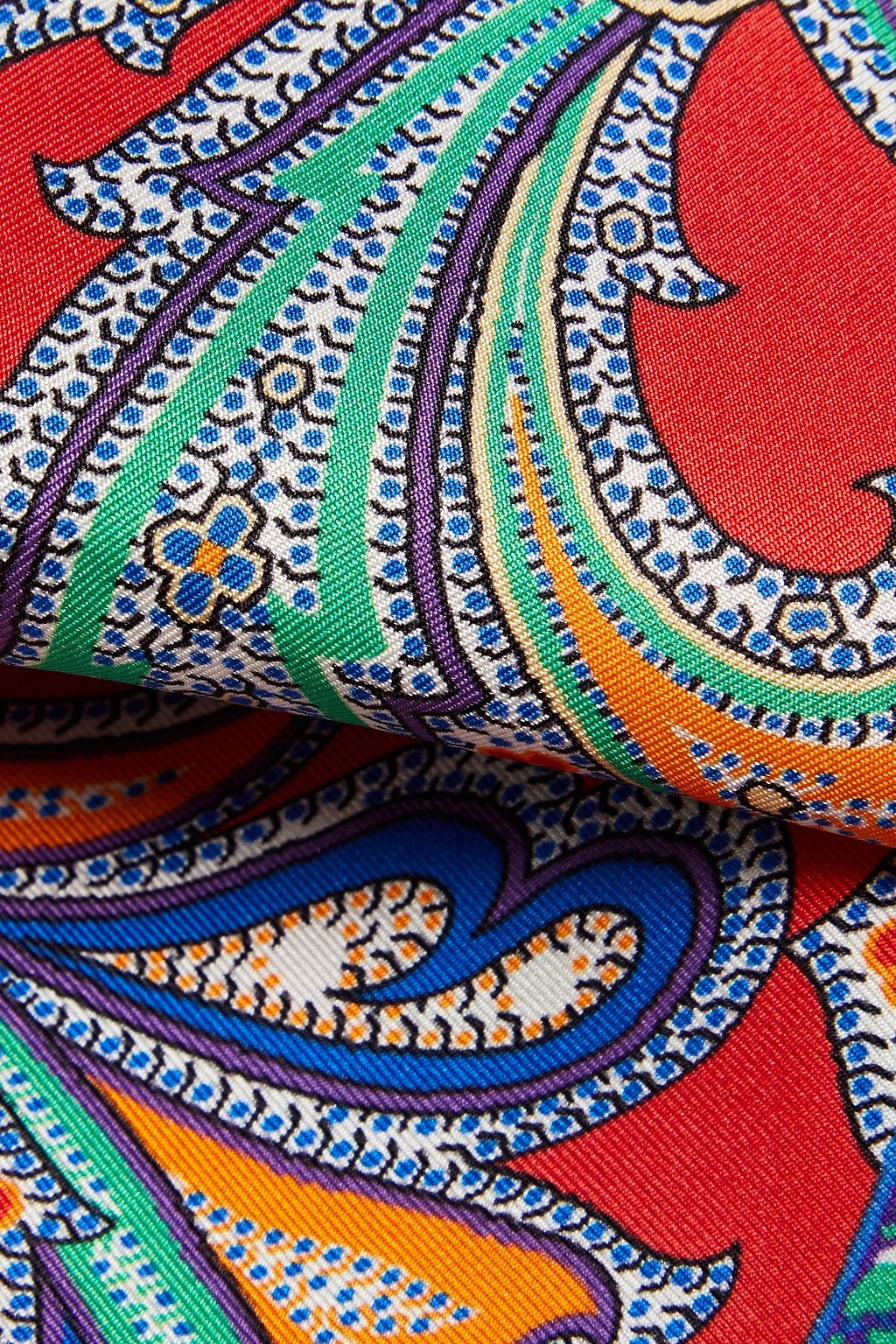ETRO Printed silk-twill scarf