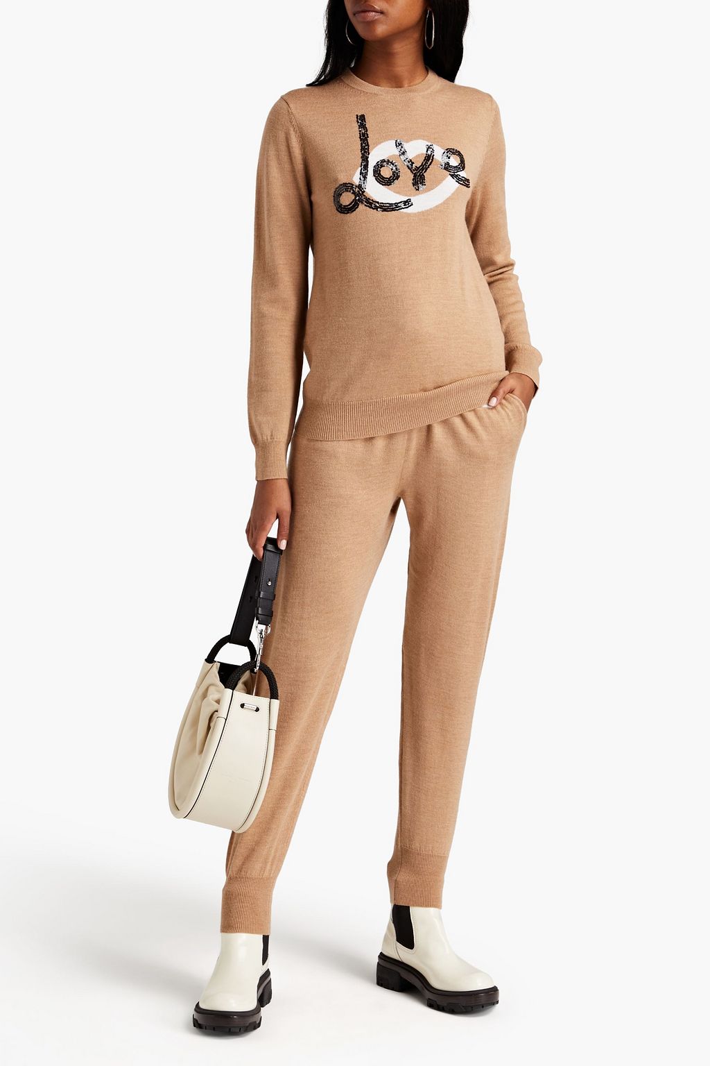 MARKUS LUPFER Mia sequin-embellished intarsia merino wool sweater