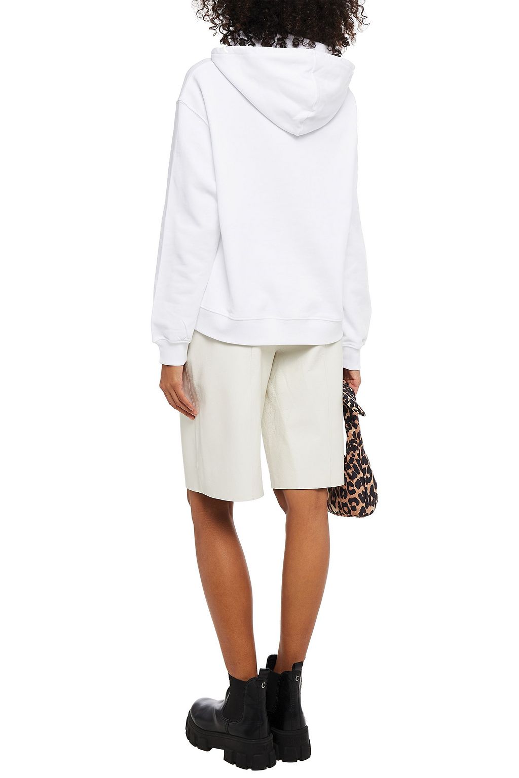 MARKUS LUPFER Carla embroidered French cotton-terry hoodie