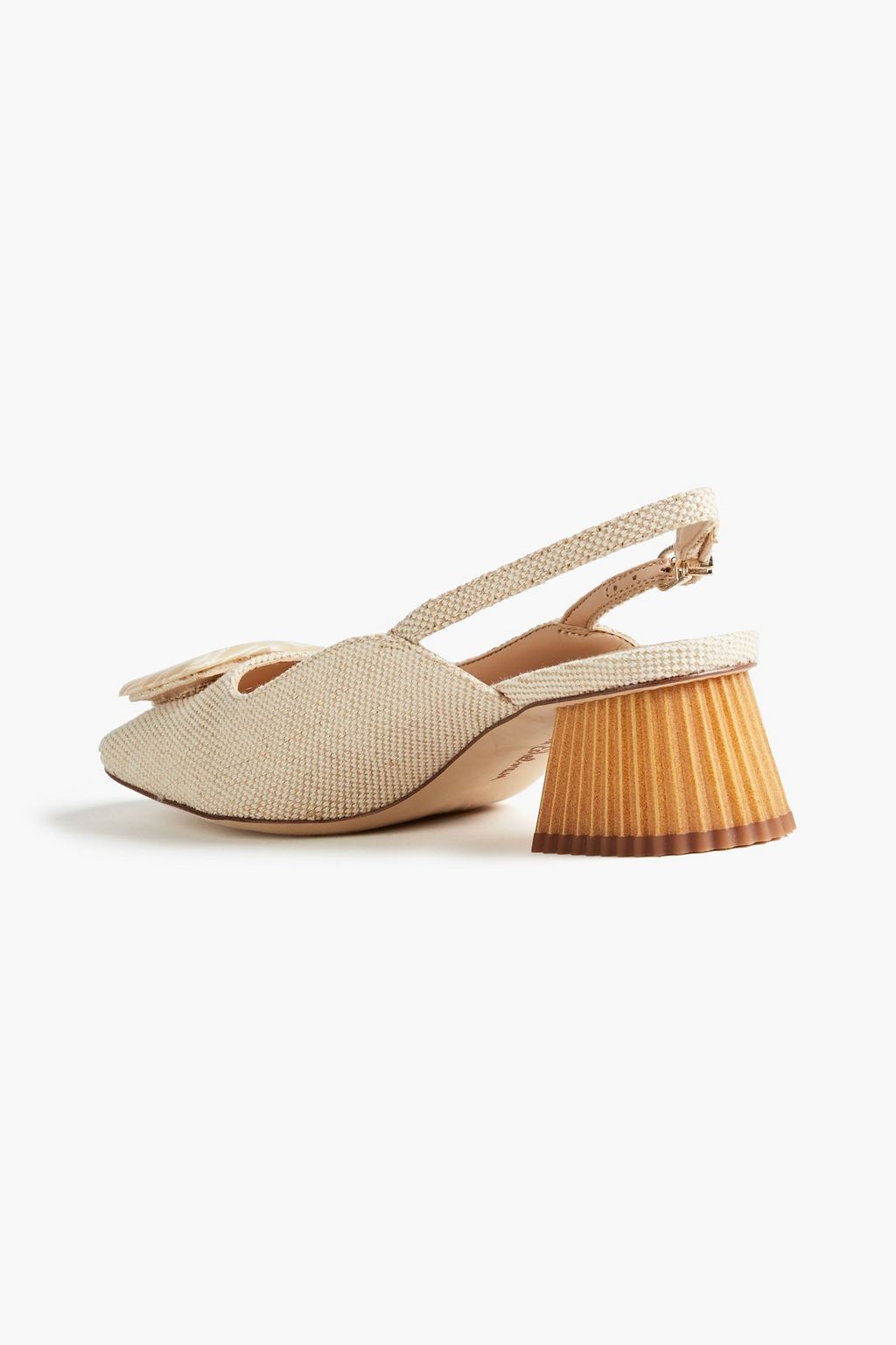 SAM EDELMAN Embellished jute-blend slingback pumps