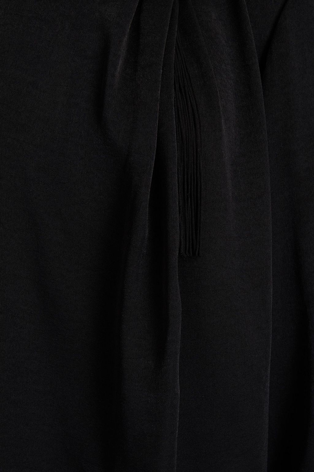 VINCE. Tasseled draped satin top