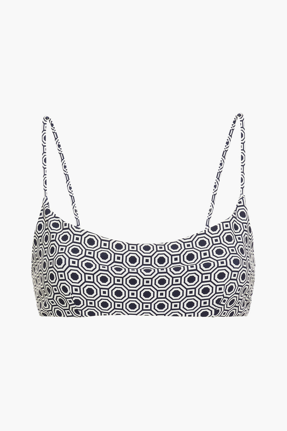 Tory Burch Printed Bikini Top In Blue