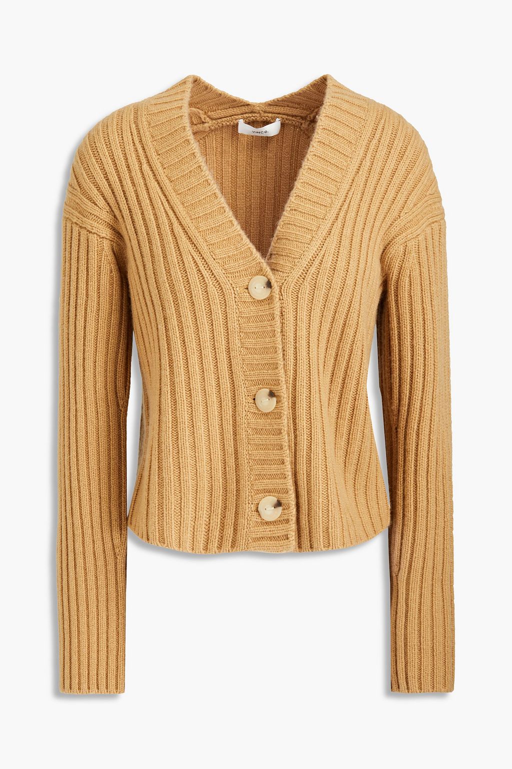 cashmere ribbed cardigan