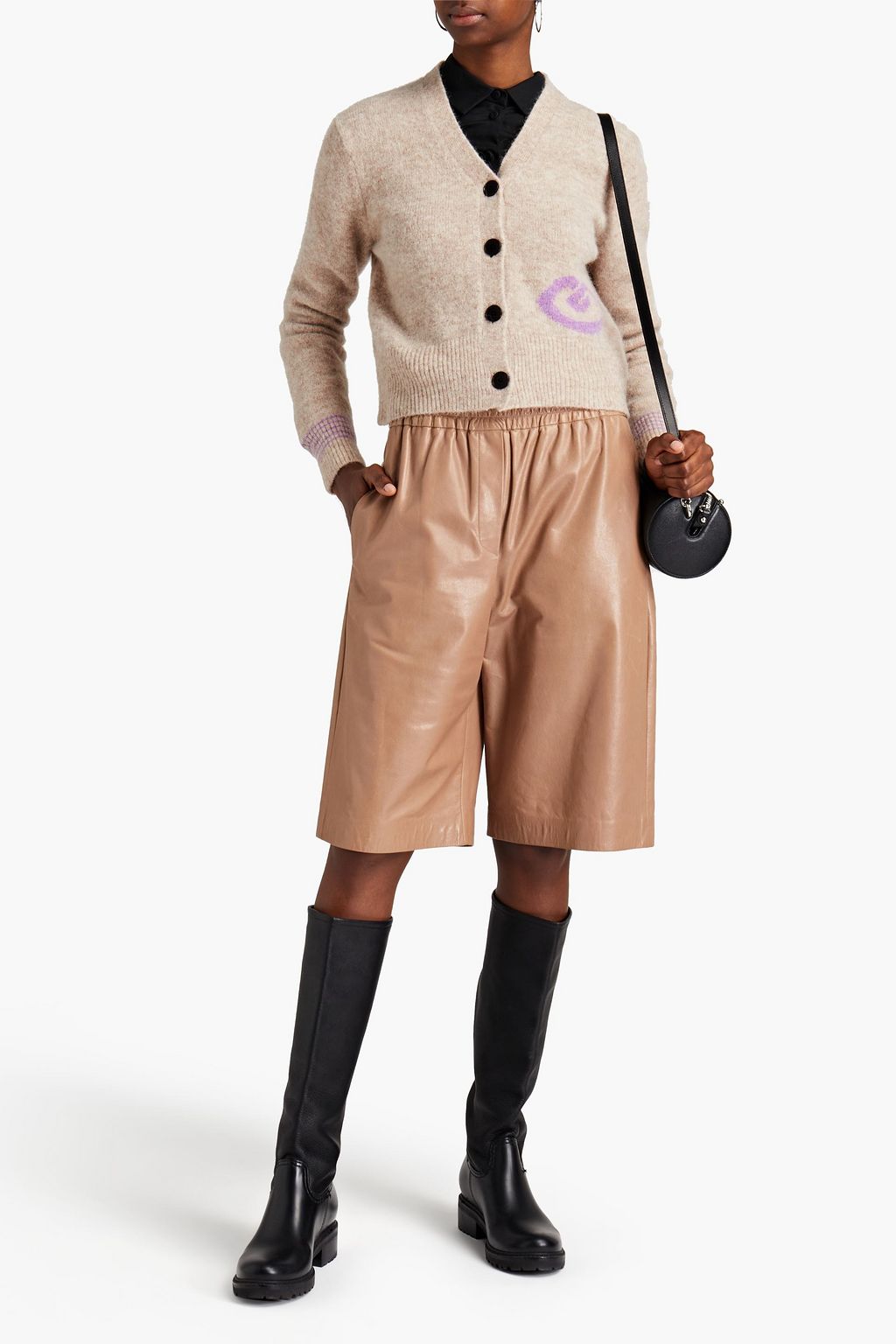 MARKUS LUPFER Naomi mélange intarsia-knit cardigan