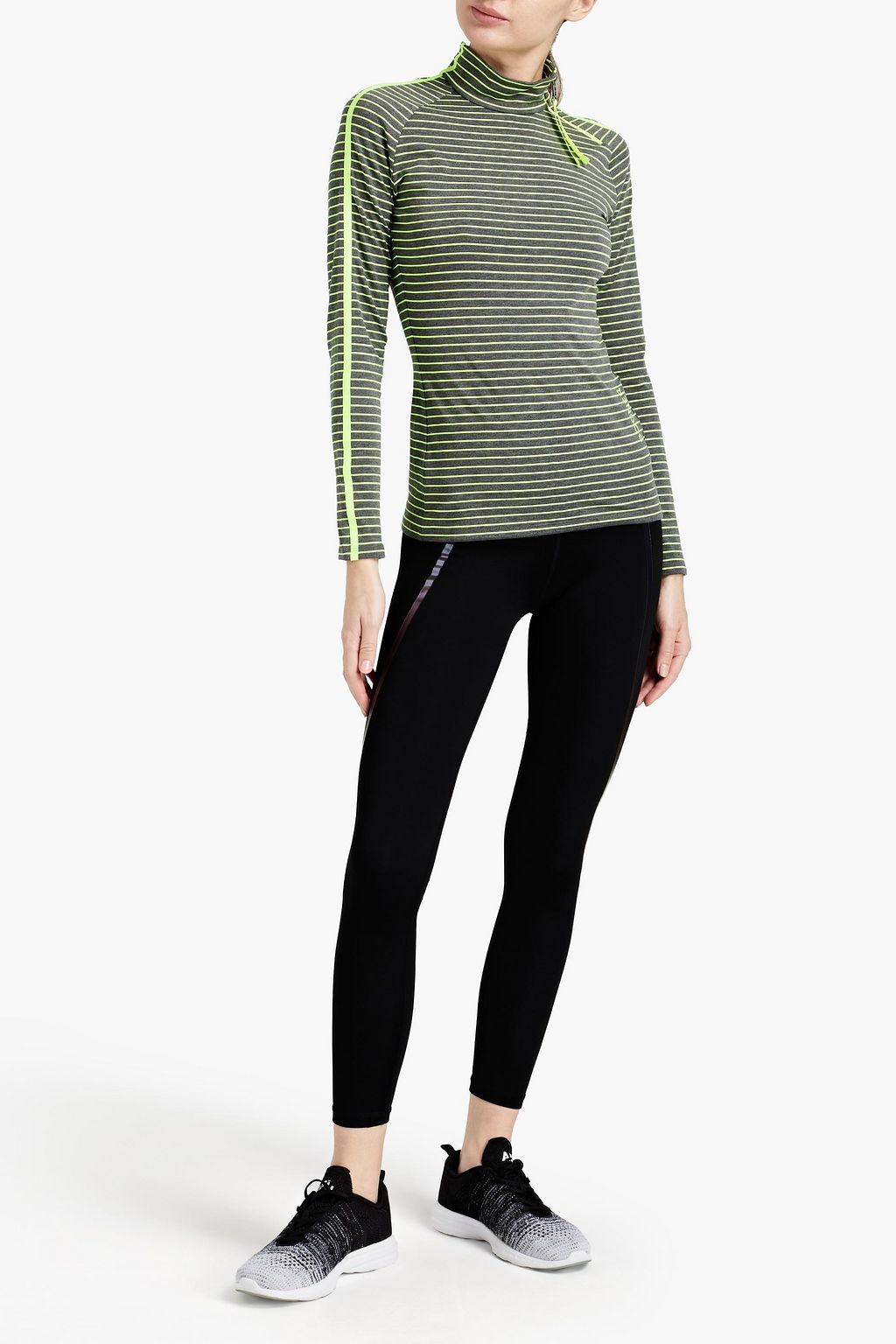 BOGNER Striped stretch-jersey turtleneck top