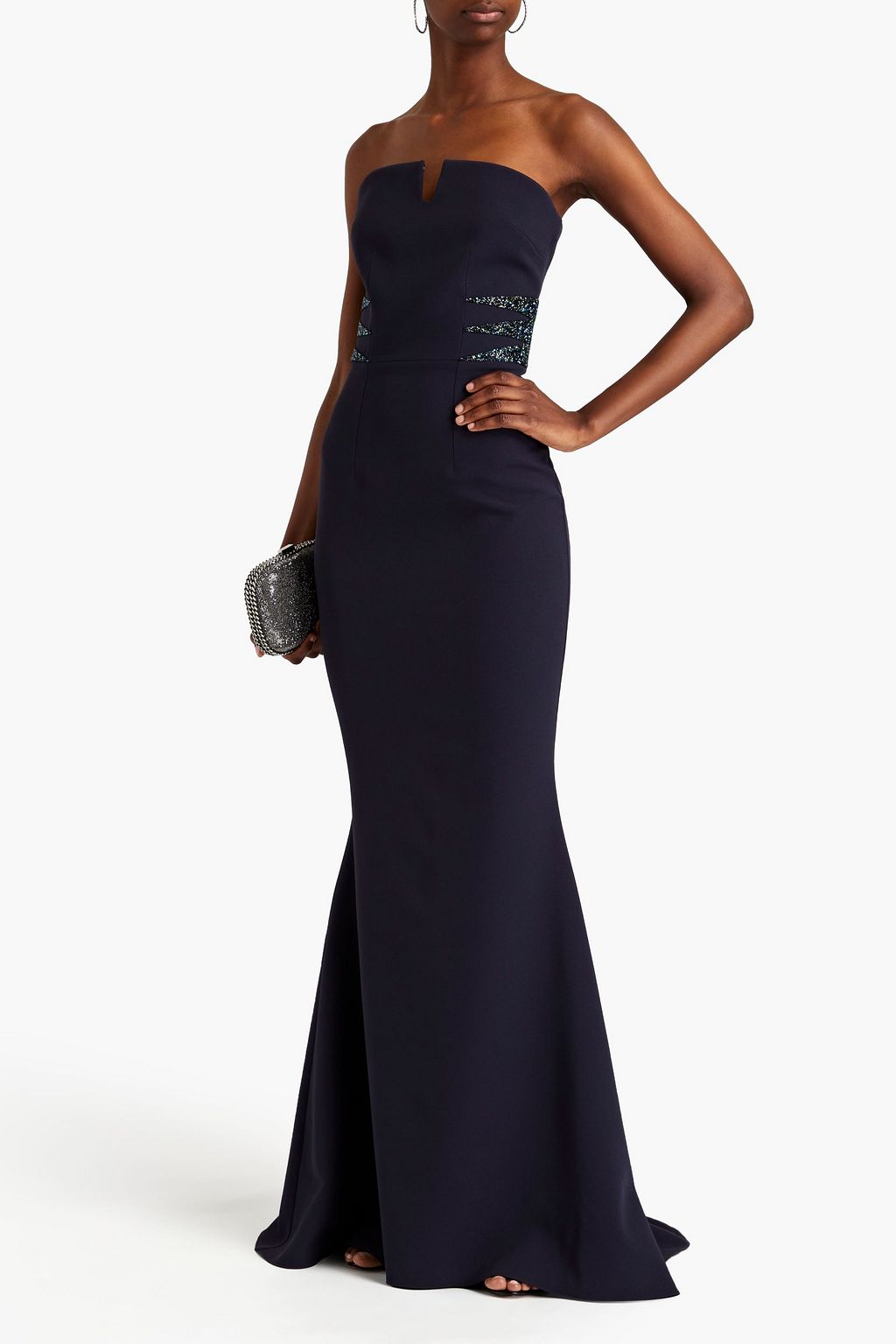 SAFIYAA Damara strapless crystal-embellished gown