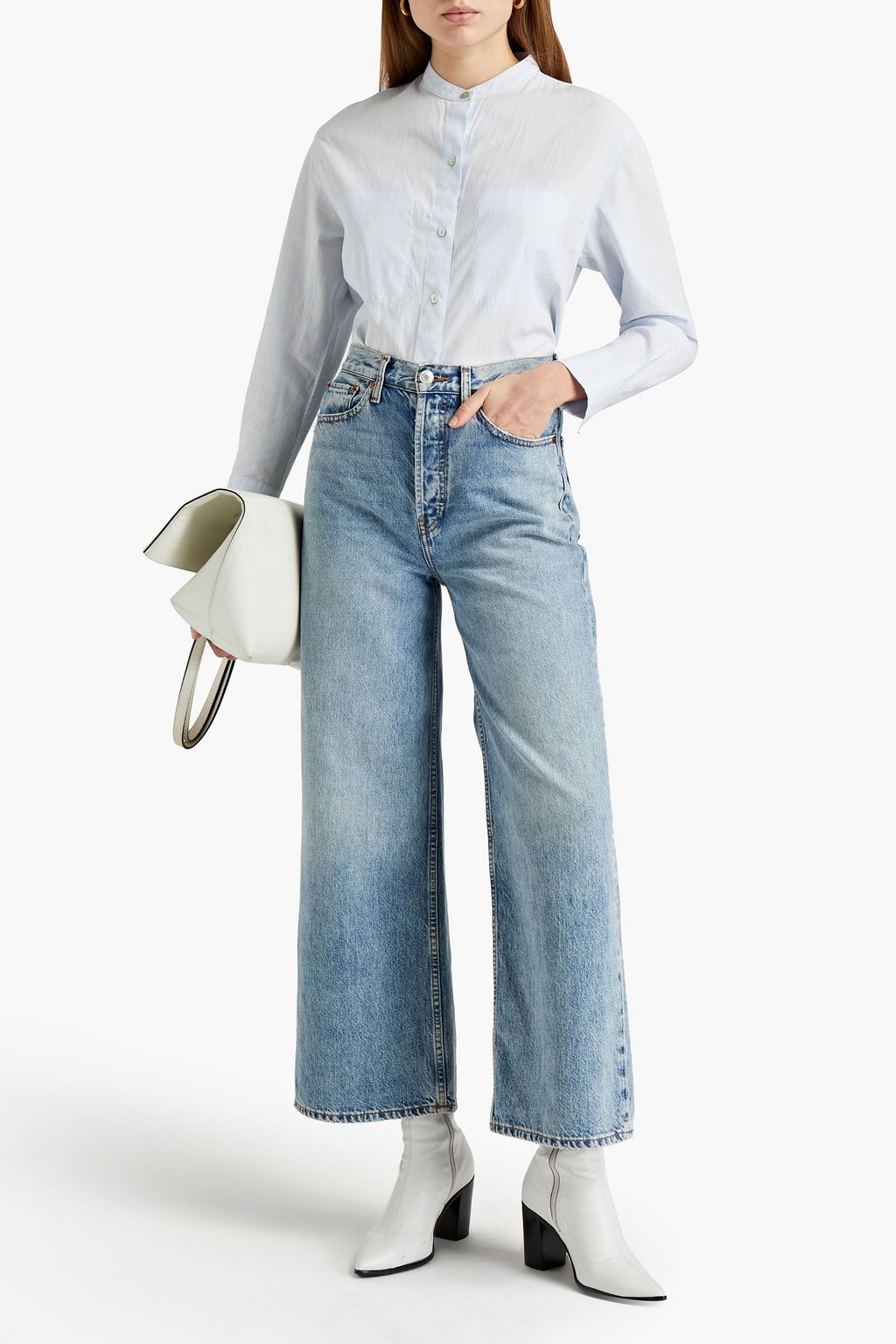VINCE. Cotton and silk-blend shirt
