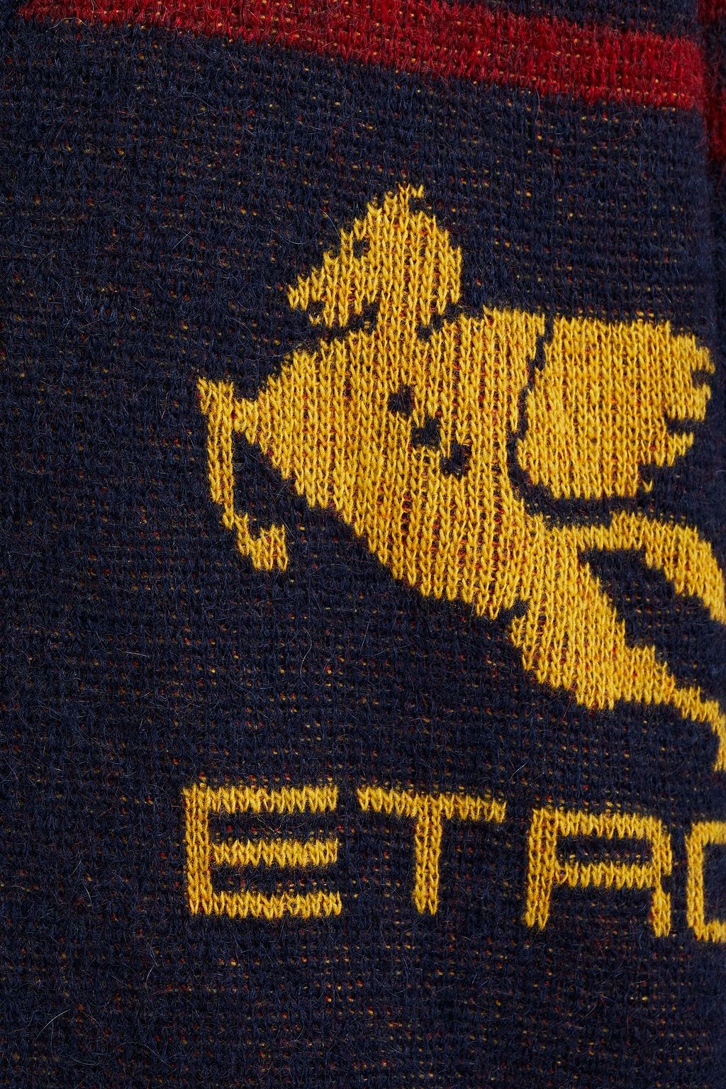ETRO Slim-fit brushed intarsia-knit cardigan