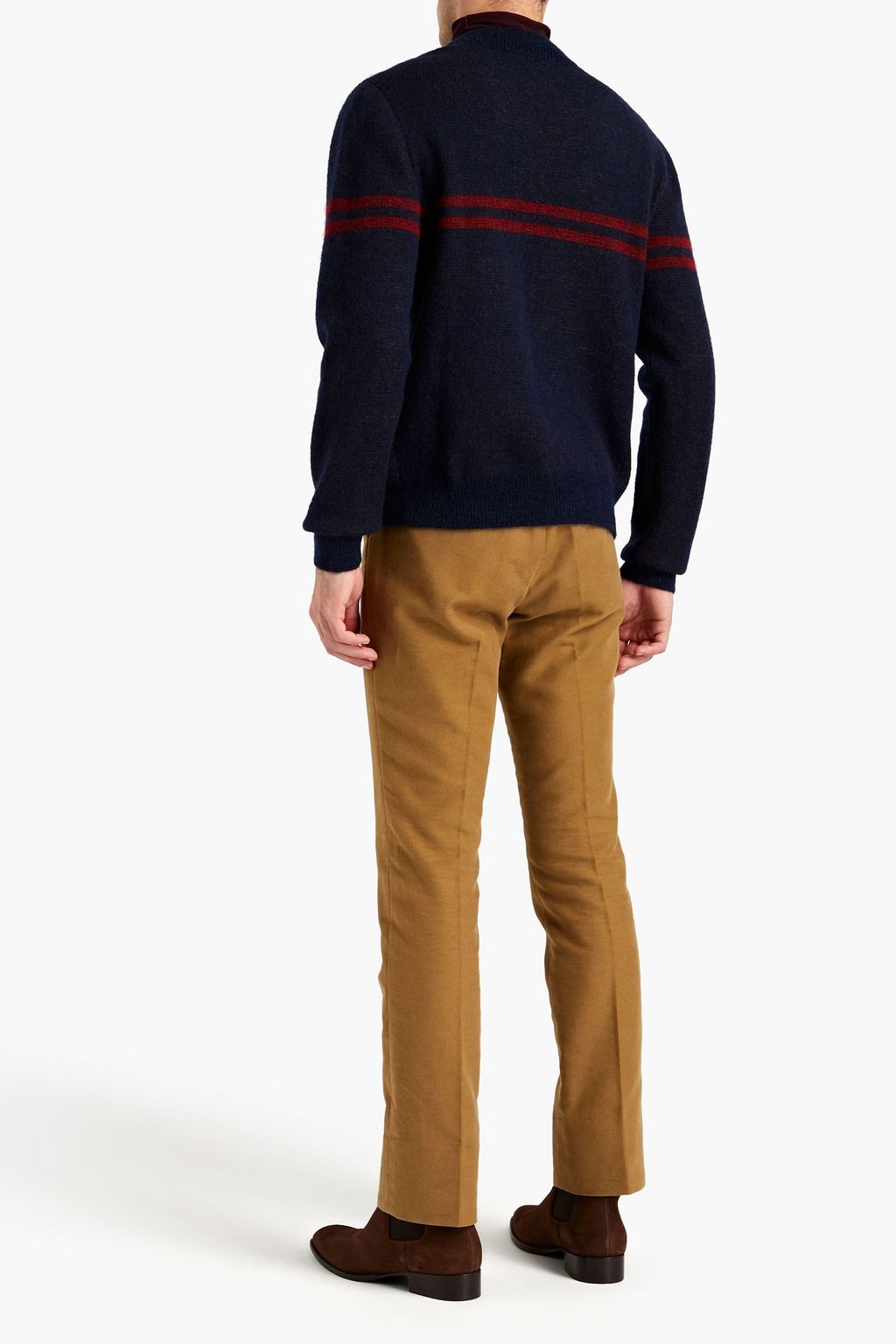 ETRO Slim-fit brushed intarsia-knit cardigan