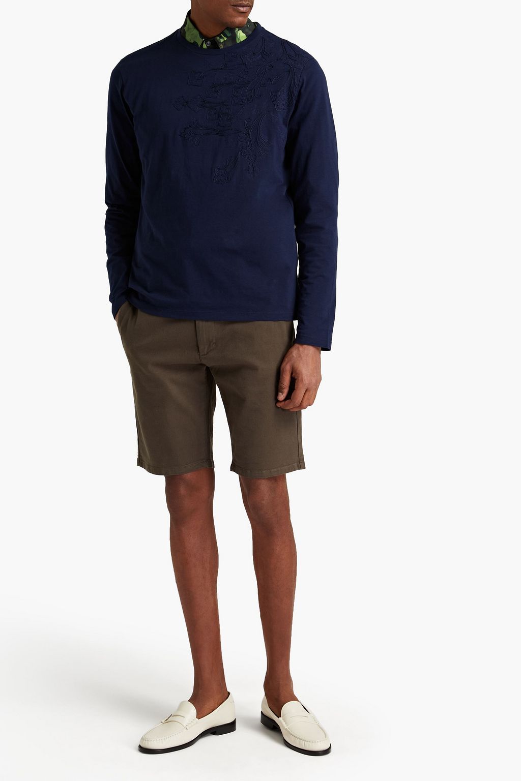 ETRO Embroidered cotton-jersey T-shirt
