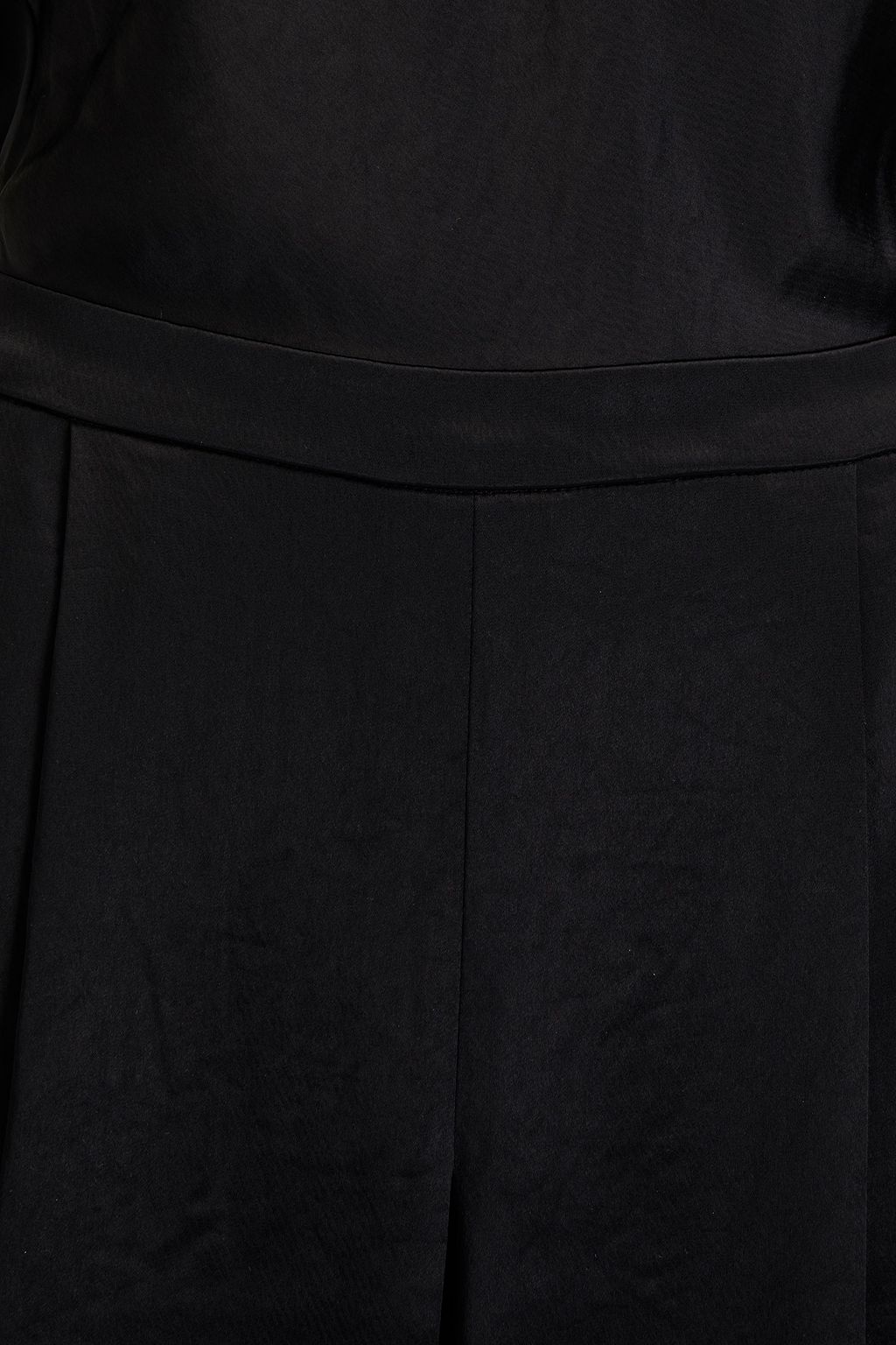 VINCE. Cropped pleated satin wide-leg jumpsuit