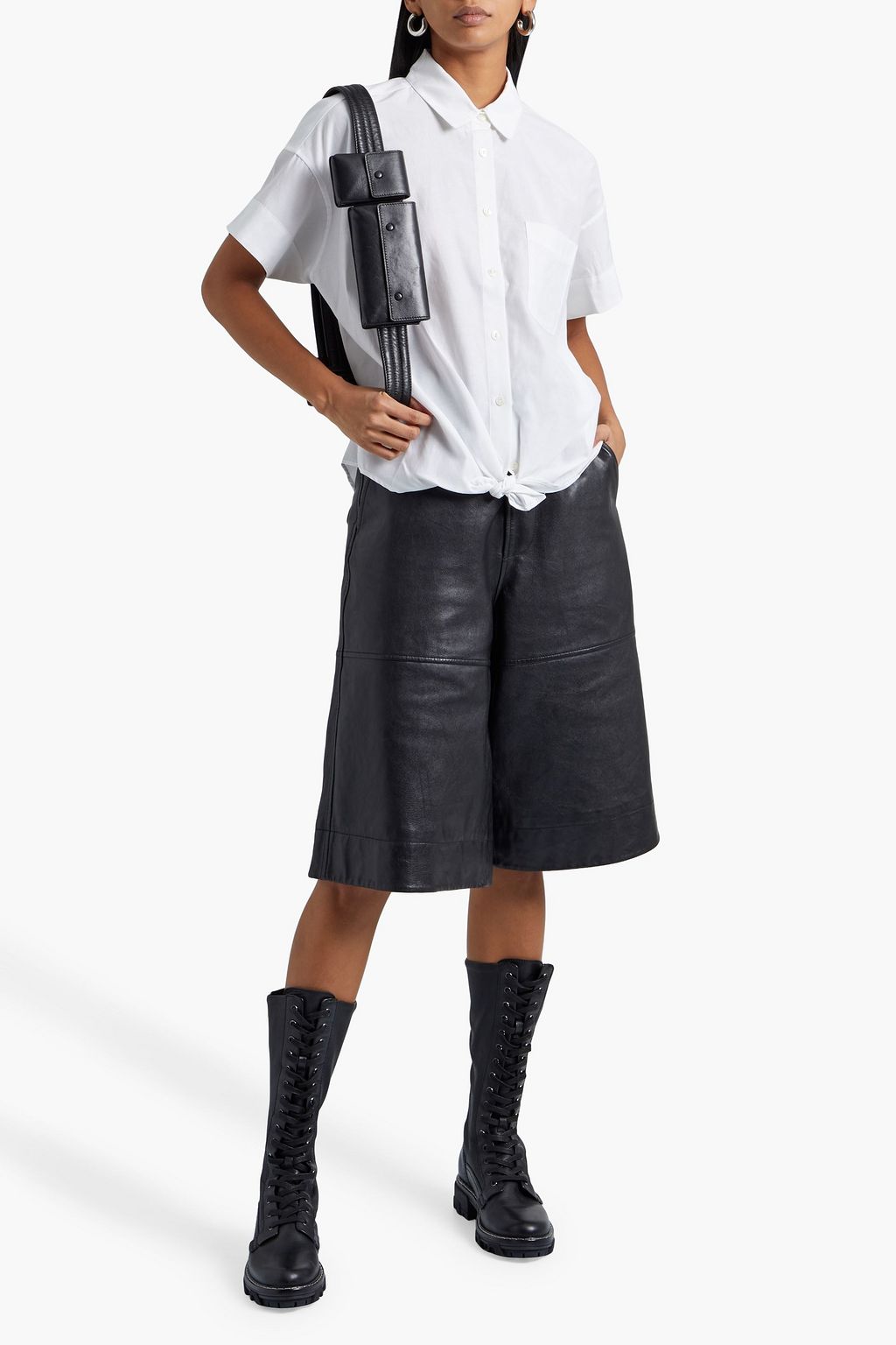 RAG & BONE Knotted cupro and cotton-blend shirt