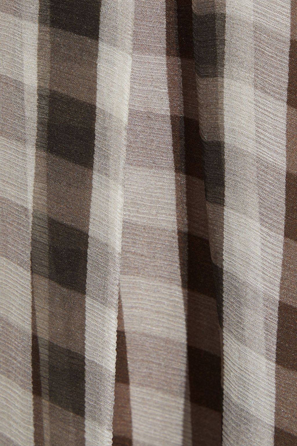 BRUNELLO CUCINELLI Asymmetric gingham silk-crepon midi skirt