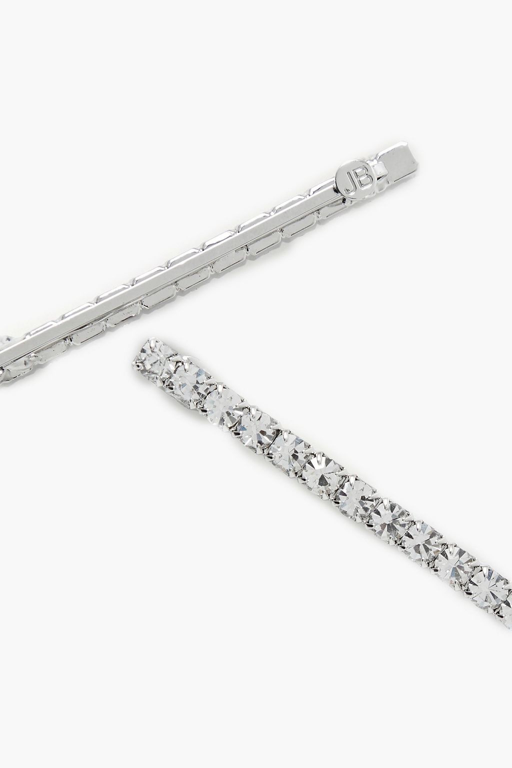 JENNIFER BEHR Set of two silver-tone Swarovski crystal hair slides