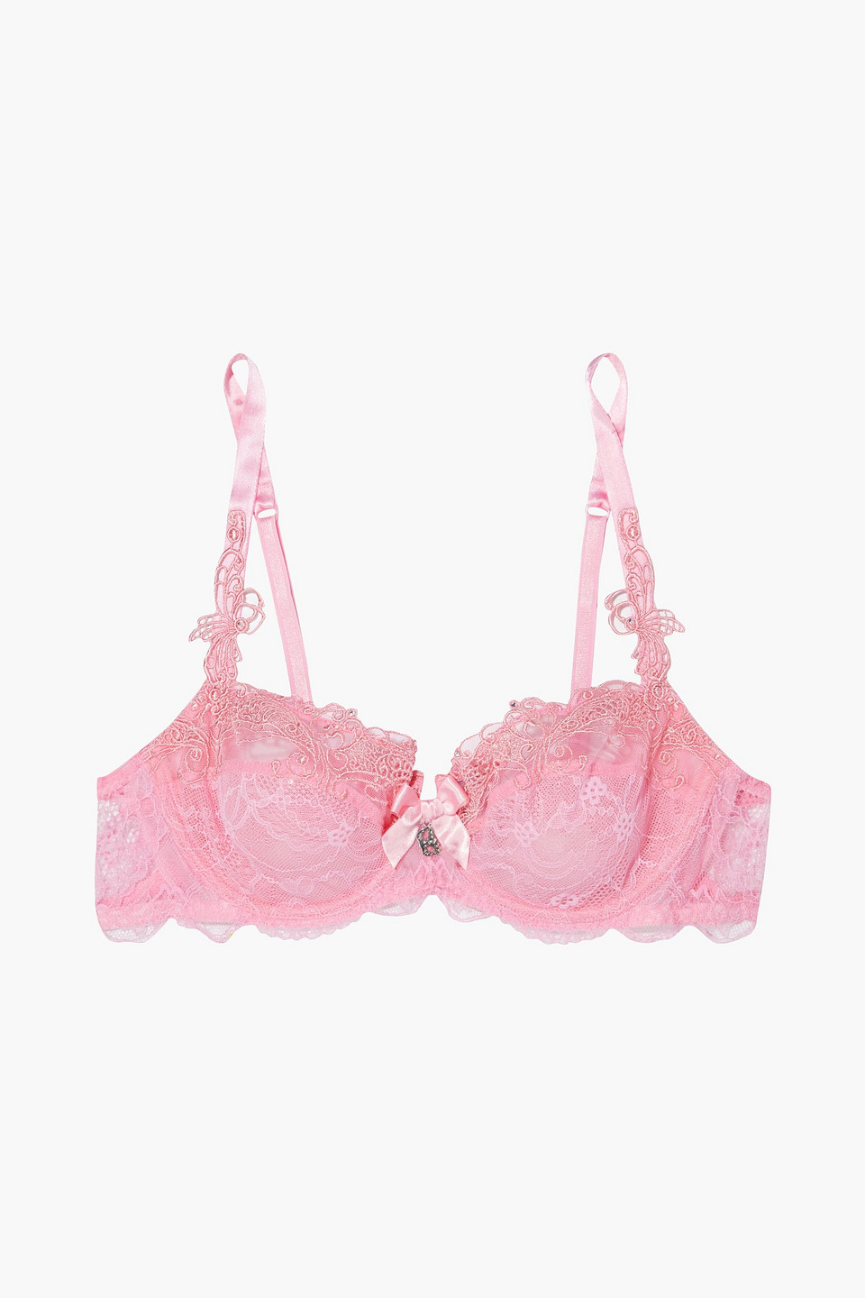 Lise Charmel Soir De Venise Embellished Stretch-lace Underwired Bra In Bubblegum